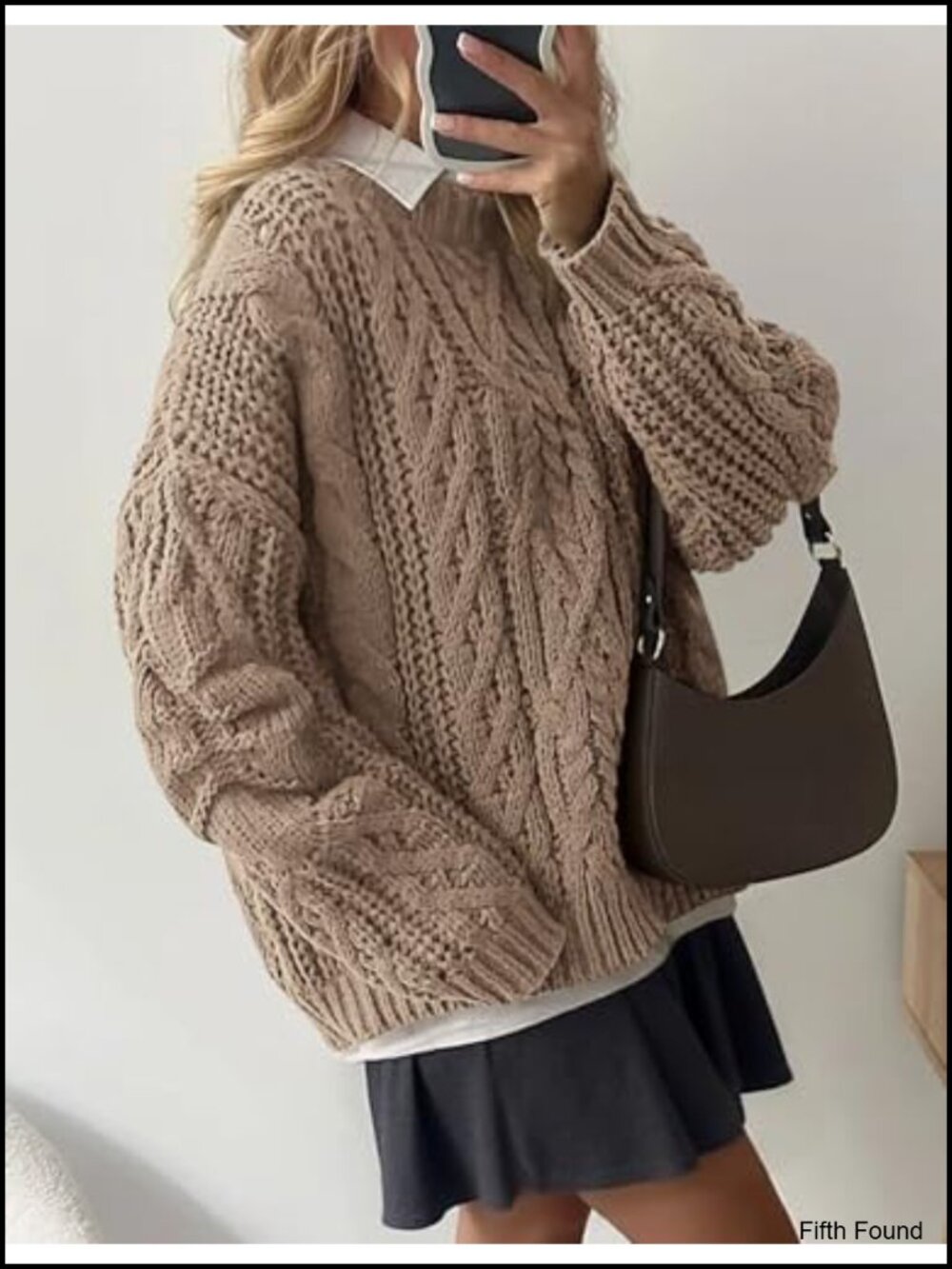 Oversized Chunky Knit Fall Sweater | Soft Crewneck Pullover Relaxed Drop - Picture 4 of 6